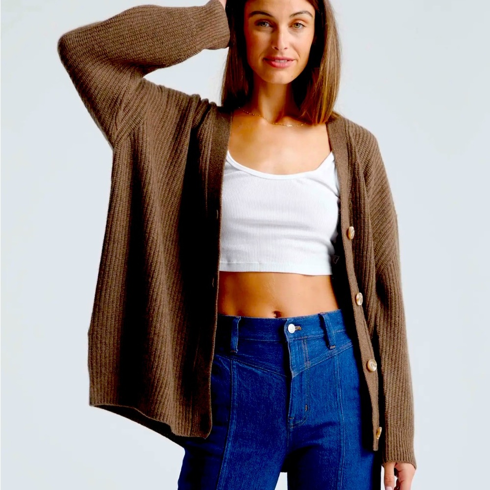 Quince cashmere oversized boyfriend cardigan NWT!